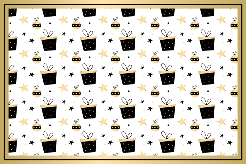 Kerstmis placemat met feestelijk cadeau patroon - TenStickers