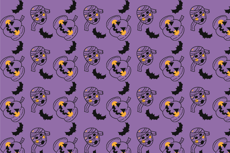 Halloween placemat speelse pompoenpatronen - TenStickers