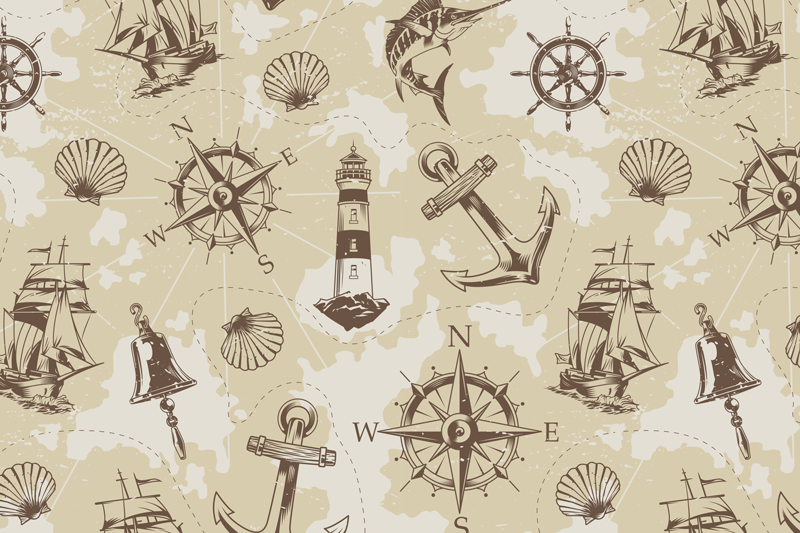 Originele placemat met nautische patronen - TenStickers