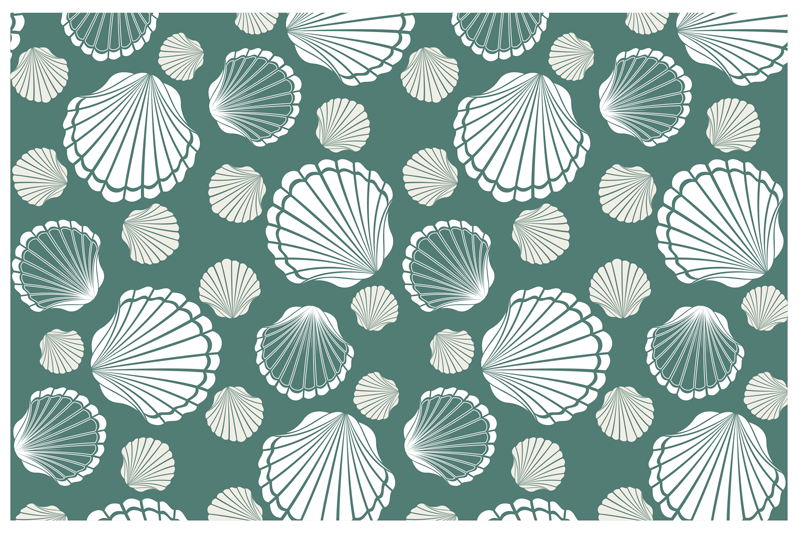 Originele placemat met zeeschelp motieven - TenStickers