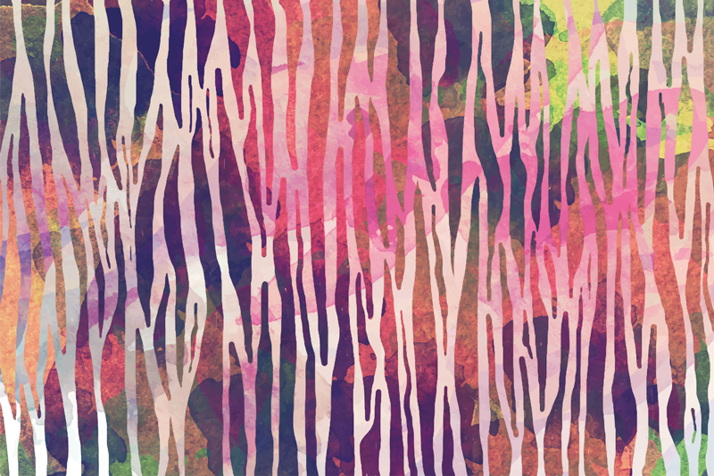 Houten placemat abstract kleurrijke strepen - TenStickers