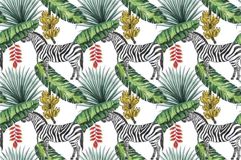 Houten placemat zebra bladpatroon - TenStickers