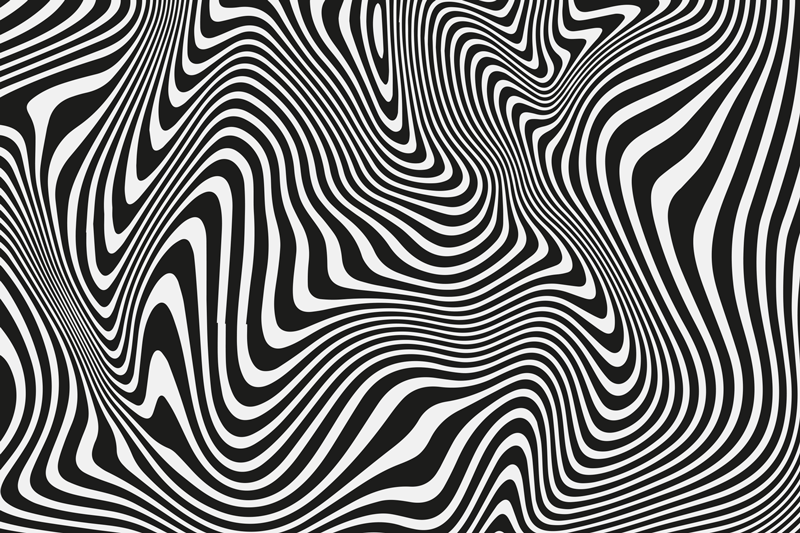 Moderne placemat vloeiende zwarte patronen - TenStickers