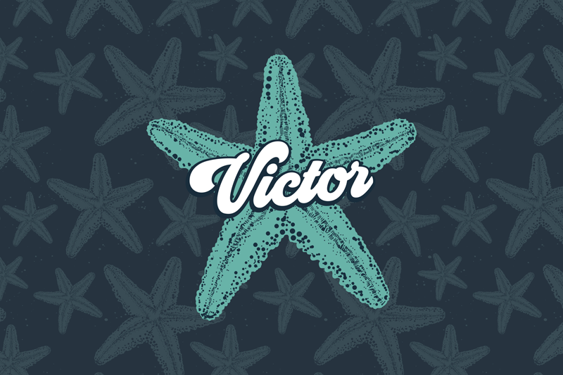 Placemat met naam zeester gepersonaliseerd accent - TenStickers