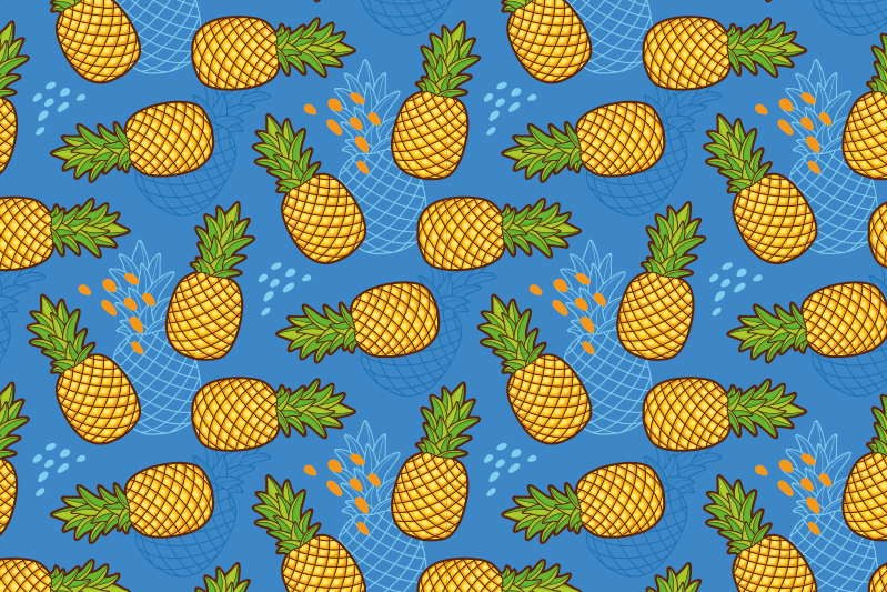 Originele placemat ananas patroon achtergrond - TenStickers