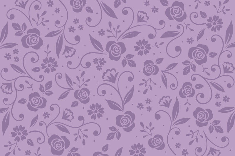 Houten placemat met bloemenpatroon in violet - TenStickers