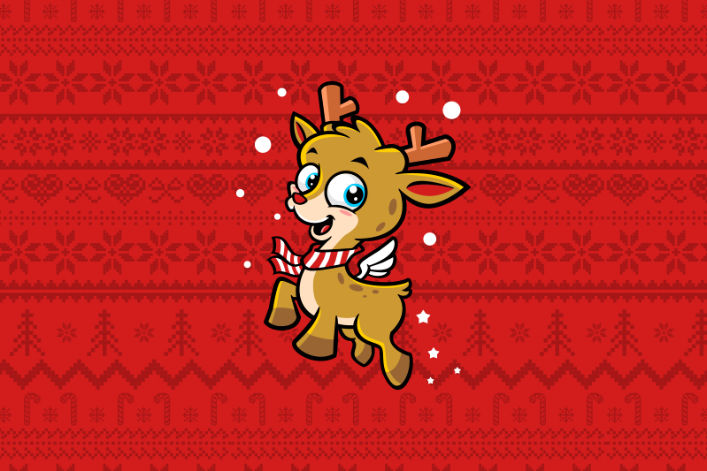 Kerstmis placemat schattig rendier karakter - TenStickers