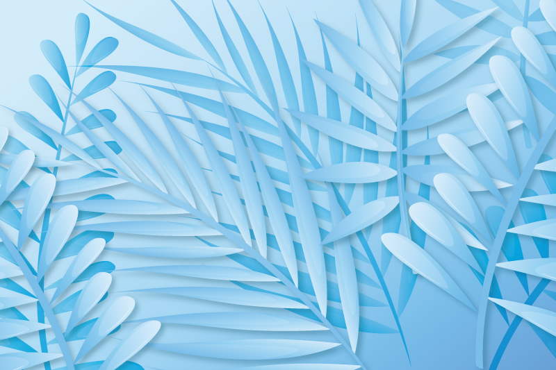 Houten placemat met bladmotief van palmen - TenStickers