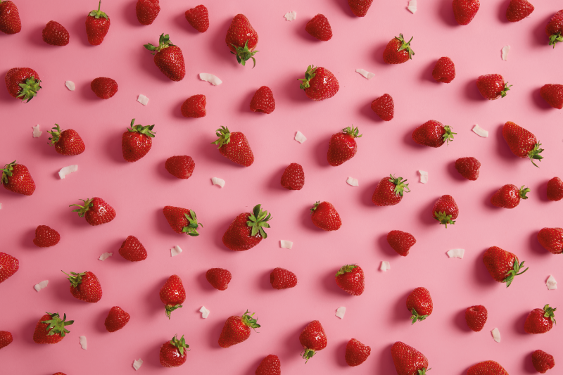 Moderne placemat met aardbeienpatroon - TenStickers
