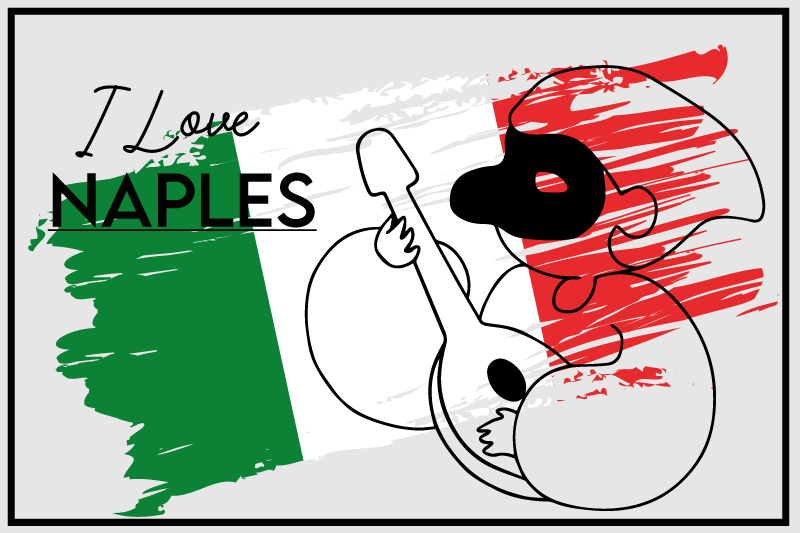 Placemat met tekst i love naples ontwerp - TenStickers