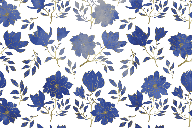 Originele placemat bloemenpatroon blauw - TenStickers