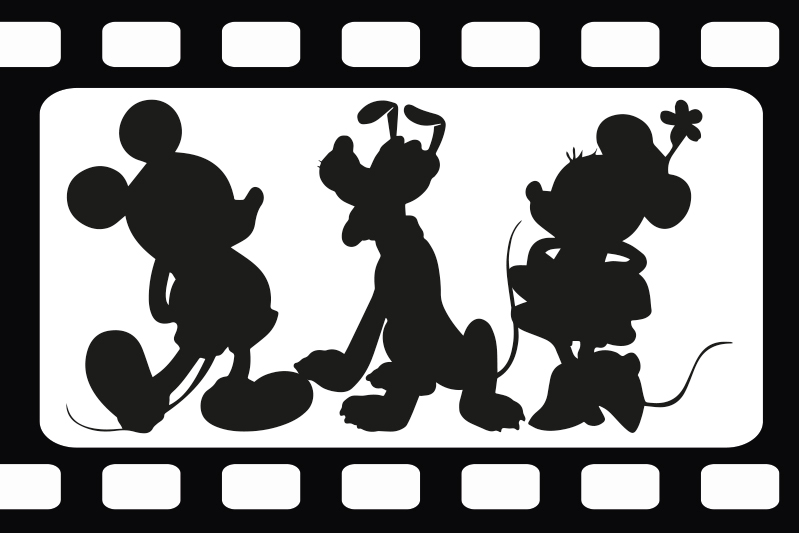 Kinder placemat met silhouetten van animatiefiguren - TenStickers