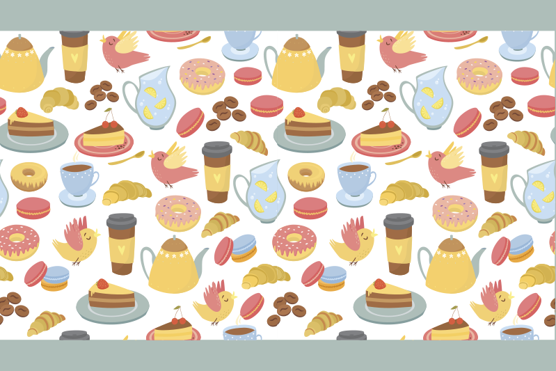Kinder placemat kleurrijke dessertpatronen - TenStickers