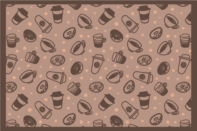 Originele placemat met koffiemokpatronen - TenStickers