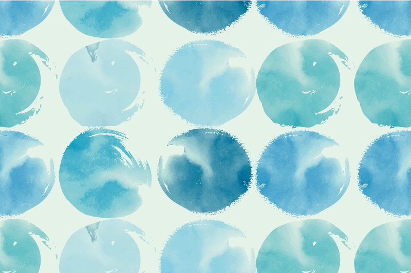 Moderne placemat met cirkelvormige aquarelmotieven - TenStickers