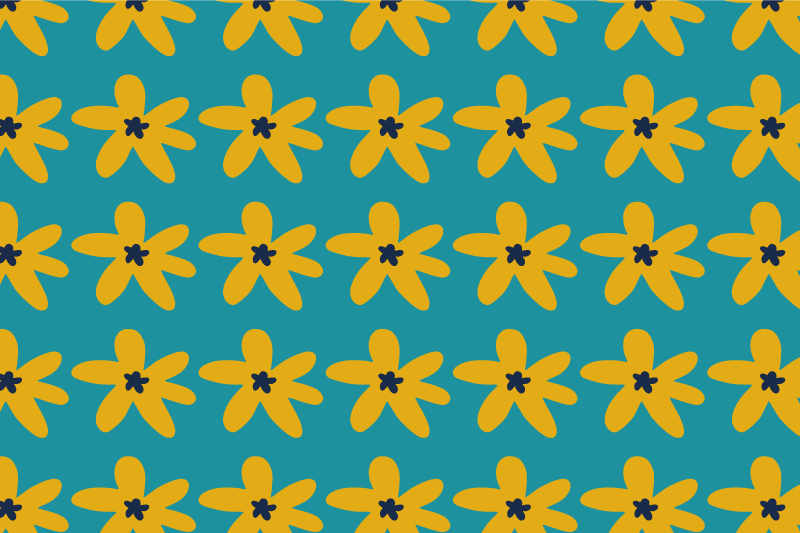 Moderne placemat met levendig bloemenpatroon - TenStickers