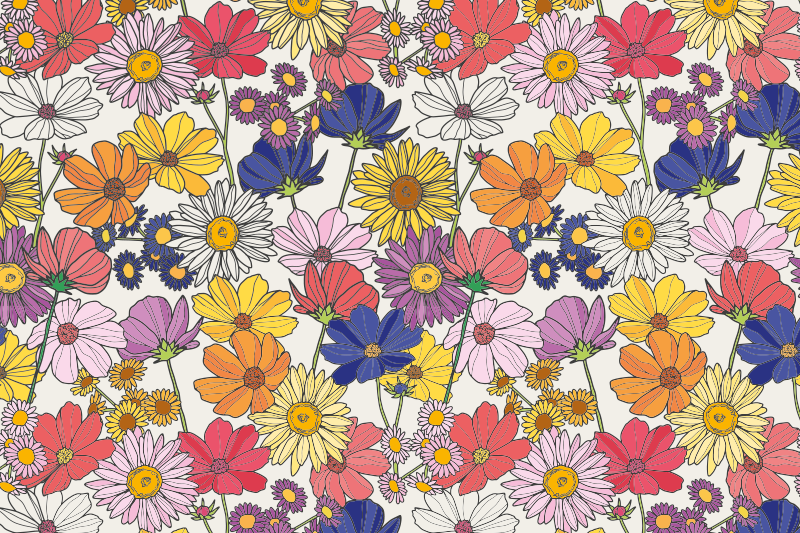 Kinder placemat levendige botanische arrangement - TenStickers