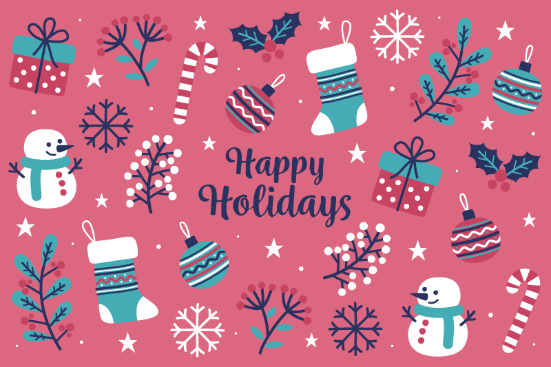 Kerstmis placemat met speelse feestpatronen - TenStickers