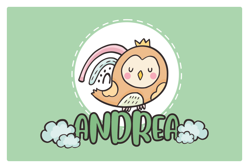 Kinder placemat schattig uil karakter - TenStickers