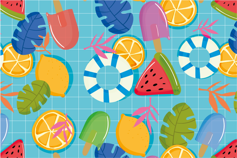 Kinder placemat fruit en ijsjes - TenStickers