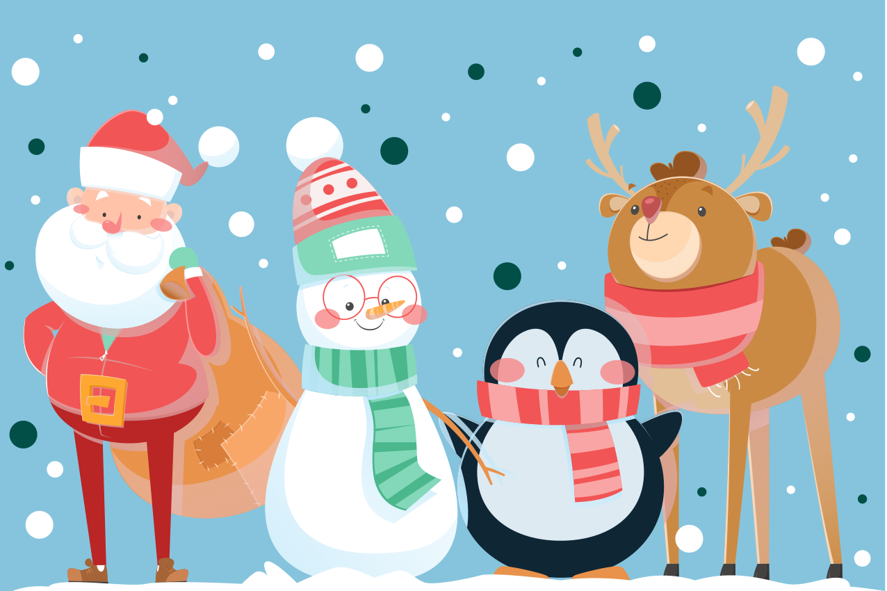 Kerstmis placemat feestelijke kerstman figuren - TenStickers