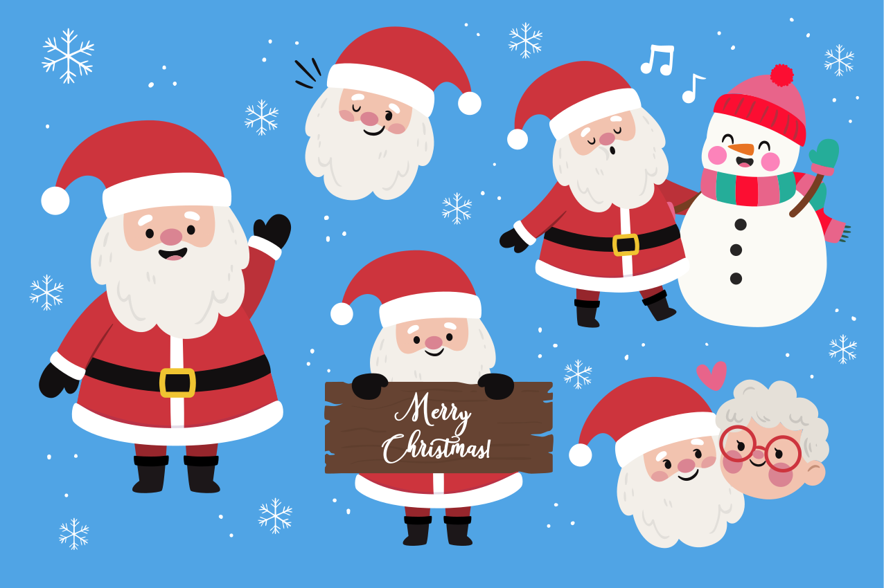 Kerstmis placemat met kerstman figuren - TenStickers