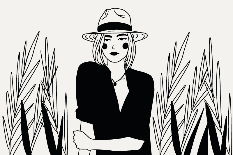 Originele placemat stijlvolle vrouw illustratie - TenStickers