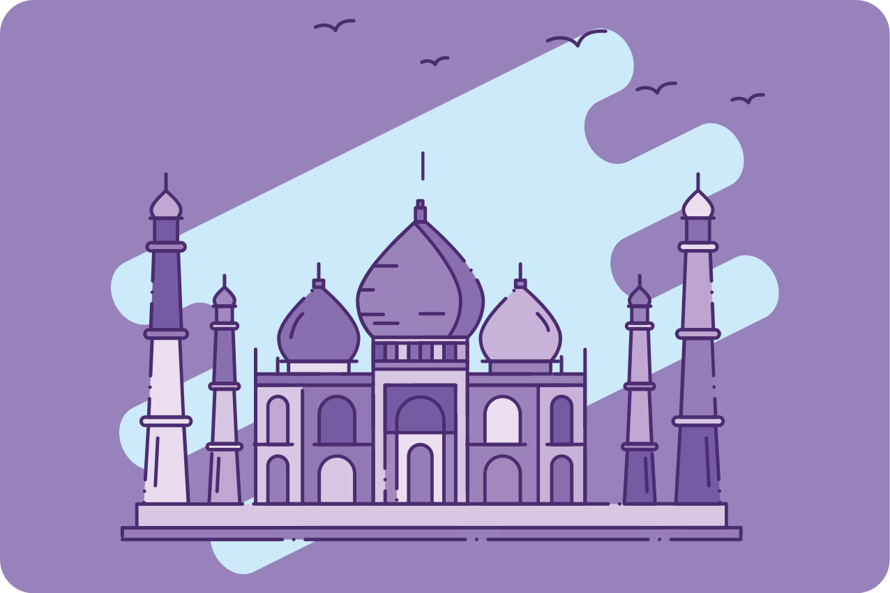 Moderne placemat taj mahal silhouet - TenStickers