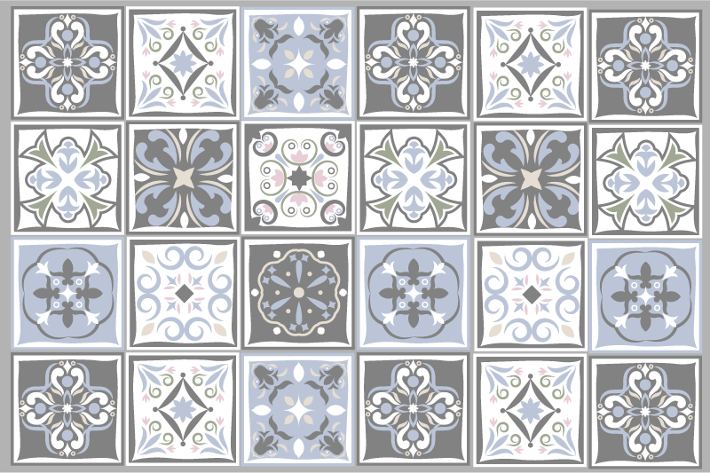 Houten placemat met sierlijke tegelpatronen - TenStickers