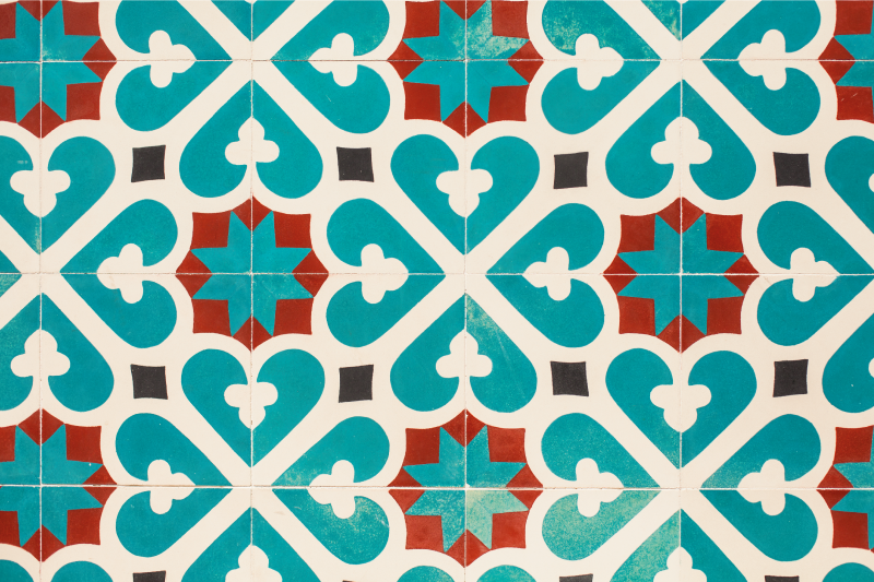 Houten placemat levendig geometrisch concept - TenStickers