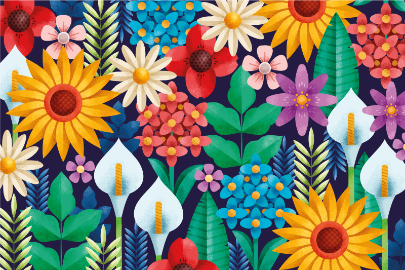 Originele placemat levendige bloemenarrangement - TenStickers