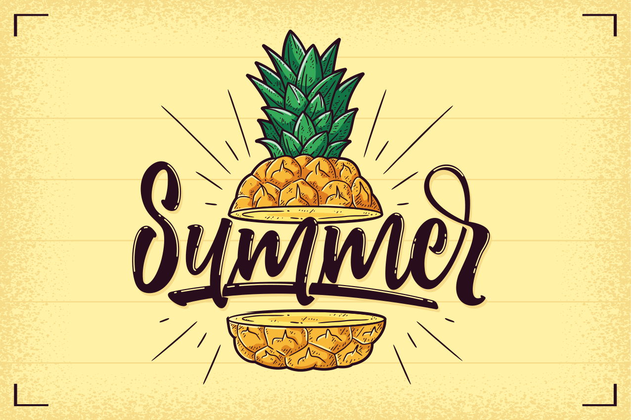 Placemat met tekst ananas zomerafbeelding - TenStickers