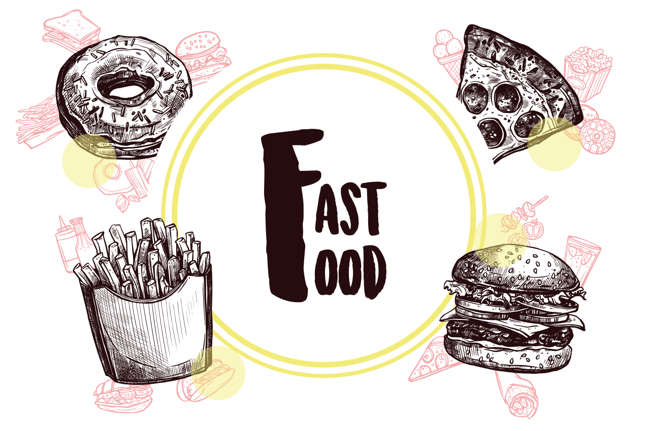 Originele placemat fast food illustraties - TenStickers