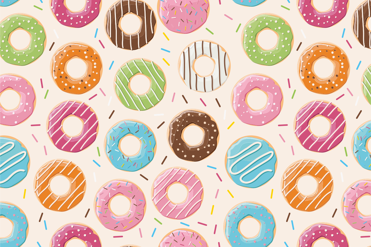 Kinder placemat kleurrijke donut patroon - TenStickers