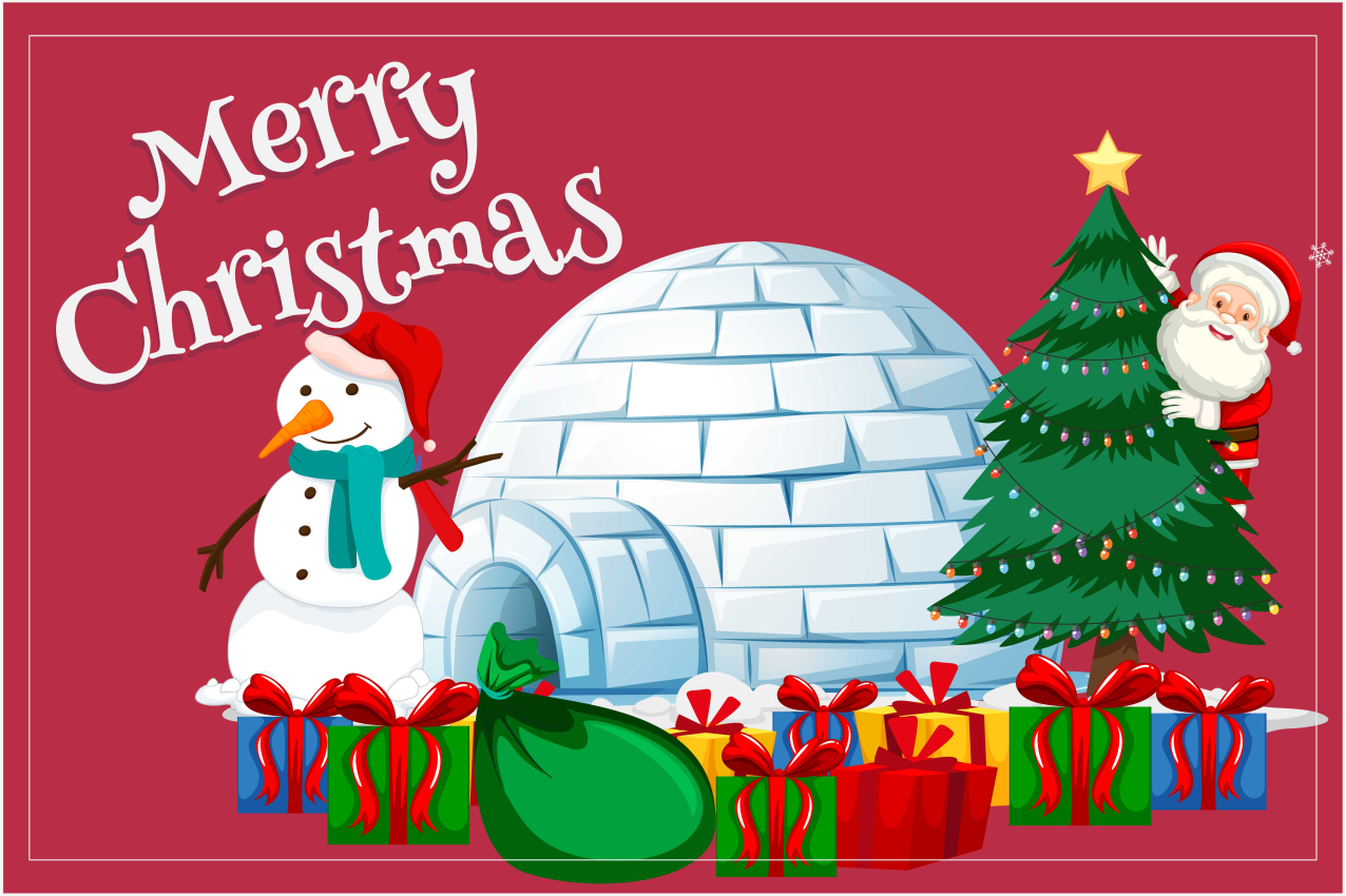 Kerstmis placemat feestelijke vakantie scène - TenStickers