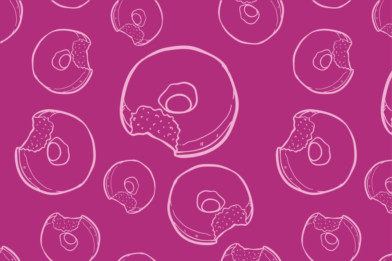 Originele placemat kleurrijk donutpatroon - TenStickers