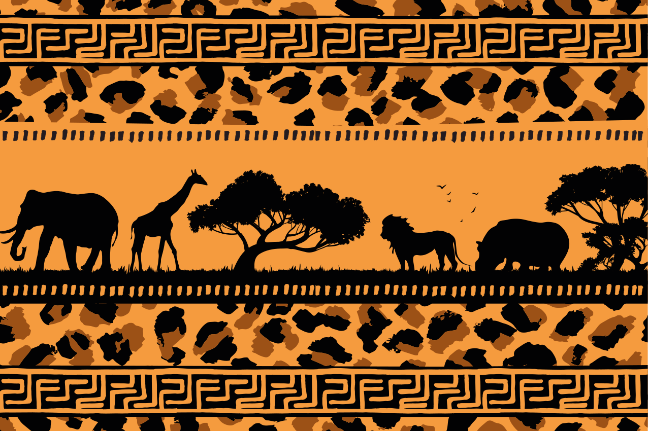 Originele placemat dieren silhouet thema - TenStickers