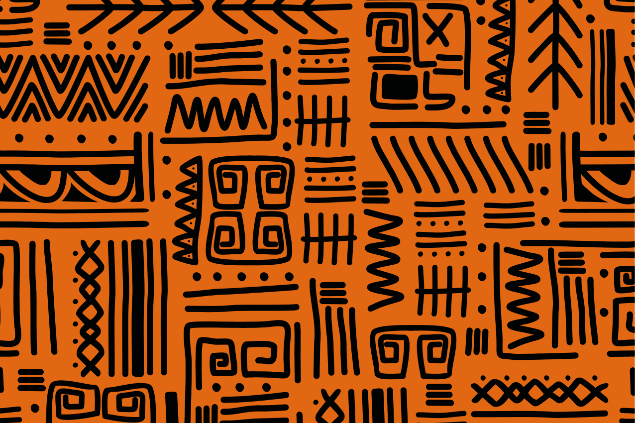 Houten placemat met abstract zwart patroon - TenStickers