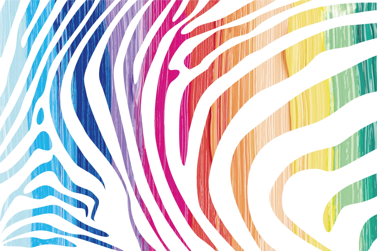 Originele placemat kleurrijke zebraprinten - TenStickers