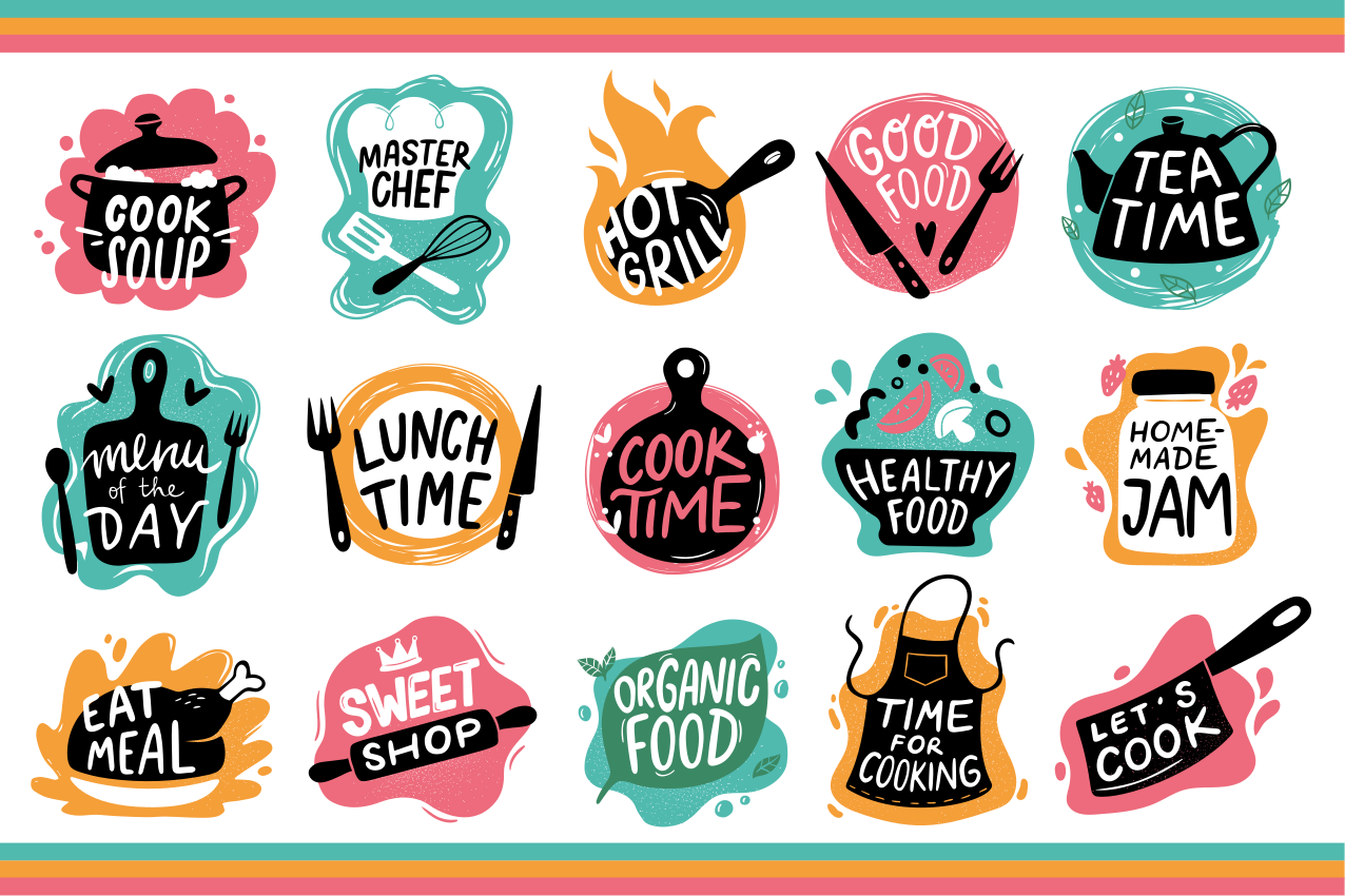 Placemat voor huis Koken voedsel keuken badge logo's - TenStickers