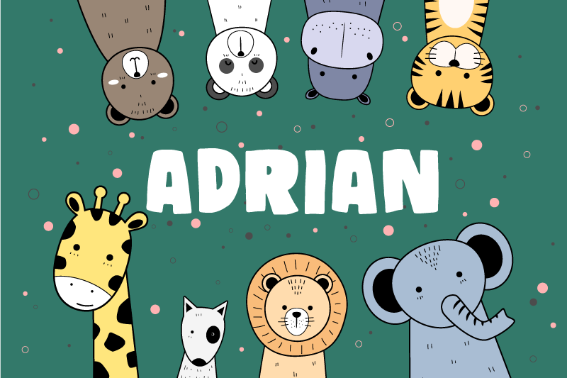 Placemat met naam Dierentekenfilms met naam - TenStickers