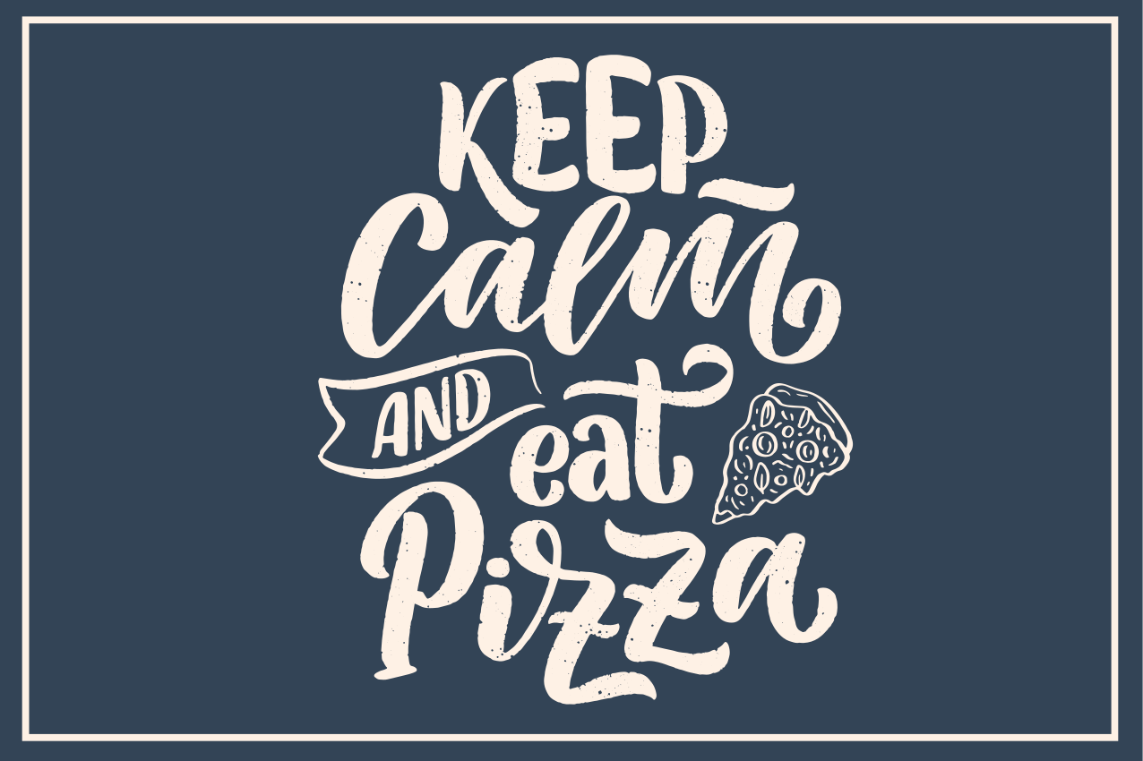 Placemat met tekst calm pizza quote - TenStickers