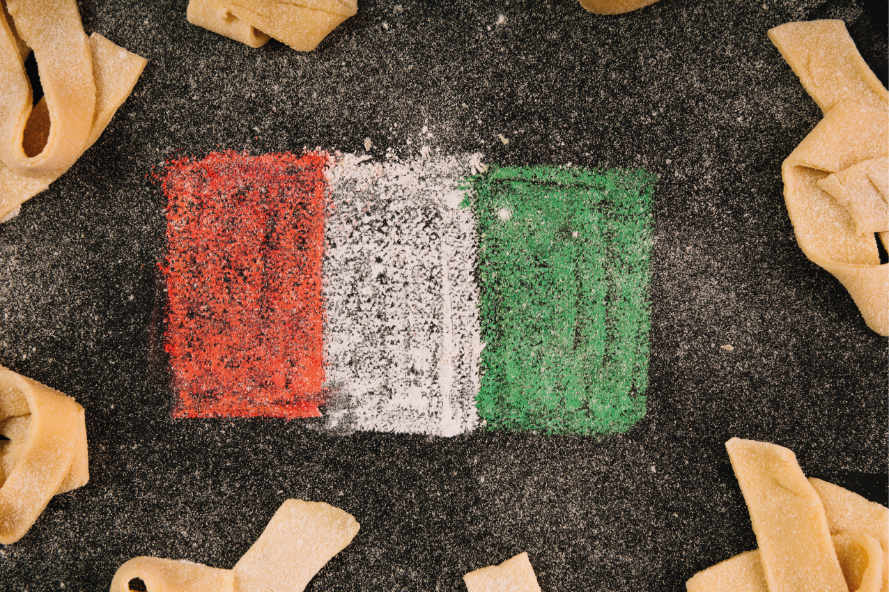 Originele placemat italiaanse vlag culinaire - TenStickers