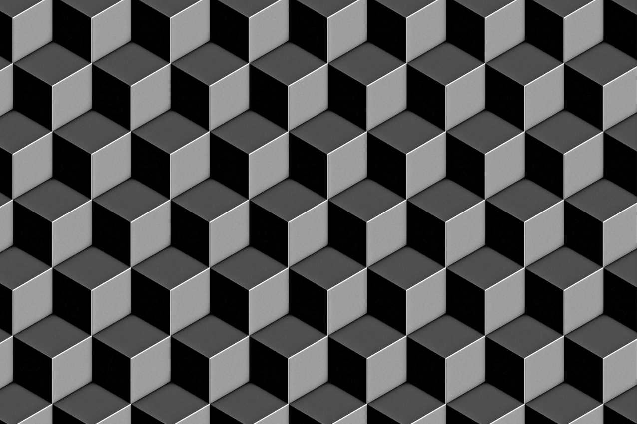 Houten placemat met geometrisch blokkenpatroon - TenStickers