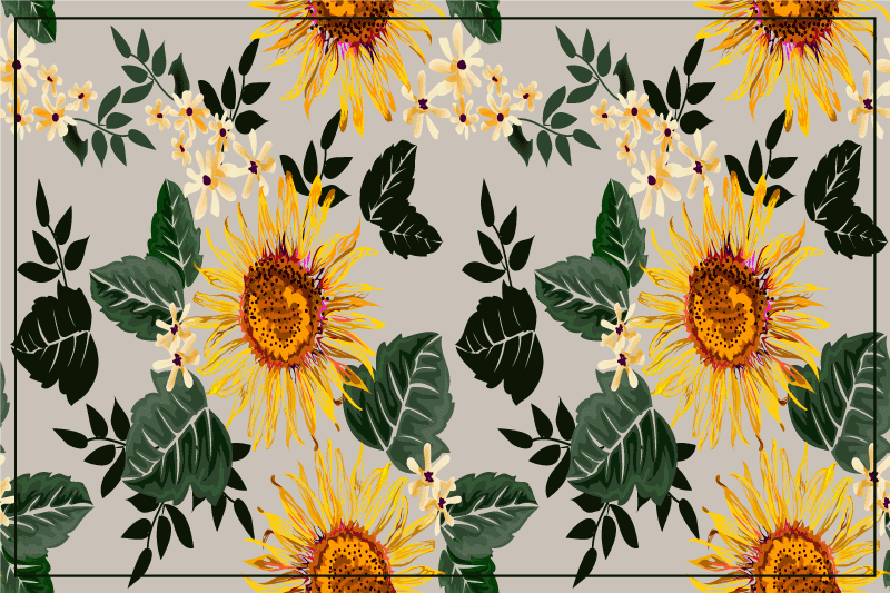 Originele placemat zonnig bloemenarrangement - TenStickers