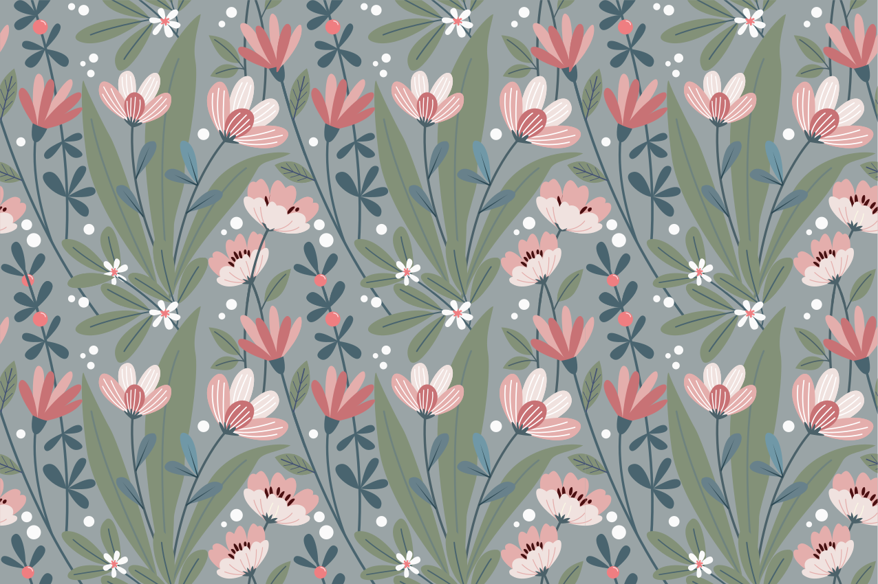 Originele placemat met bloemenpatroon tafel - TenStickers