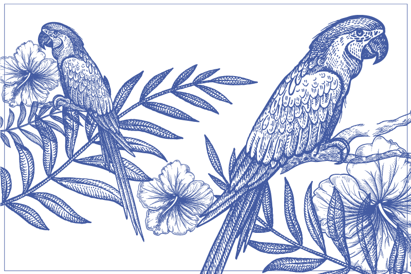 Originele placemat elegante papegaaien schikking - TenStickers