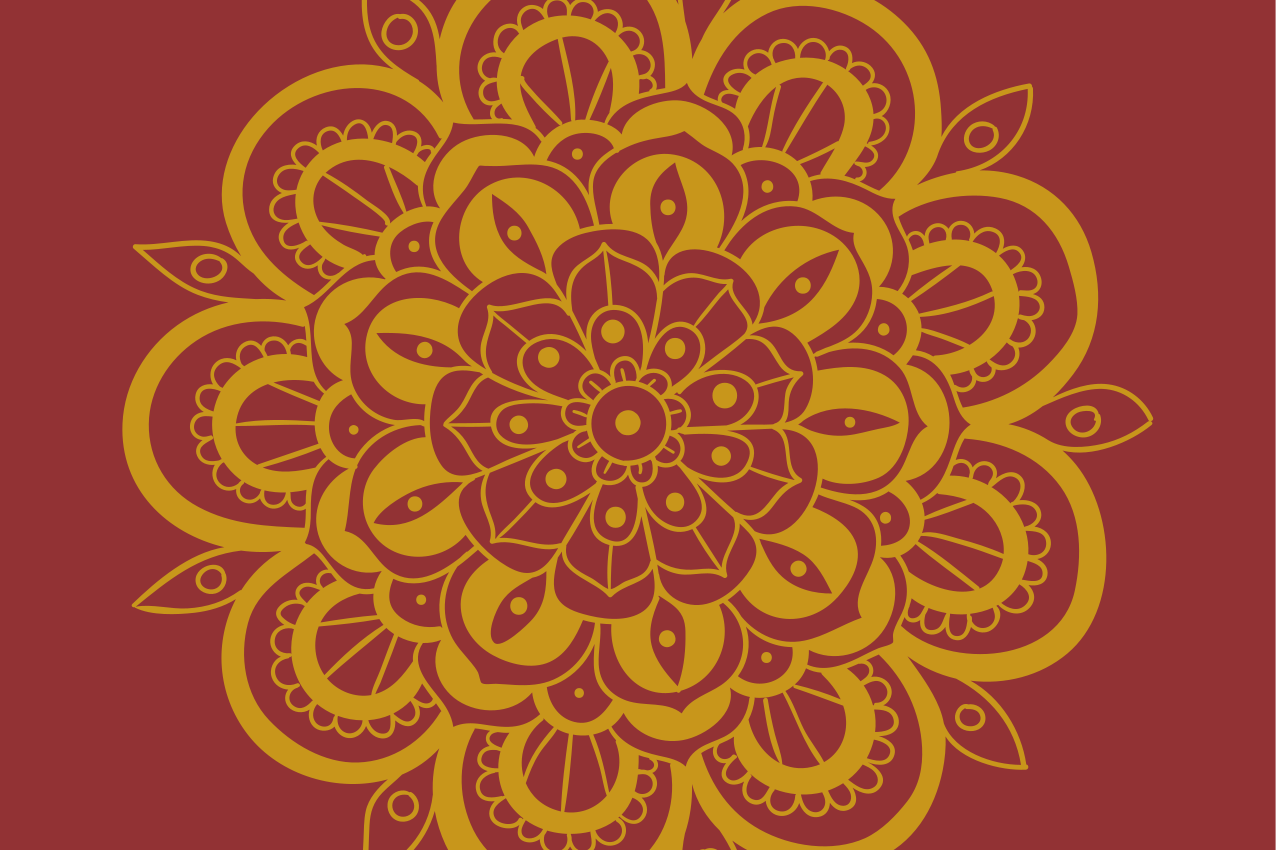 Originele placemat met uitgebreid bloemmotief - TenStickers