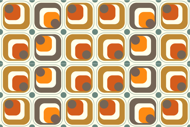 Moderne placemat retro patroon vierkanten - TenStickers