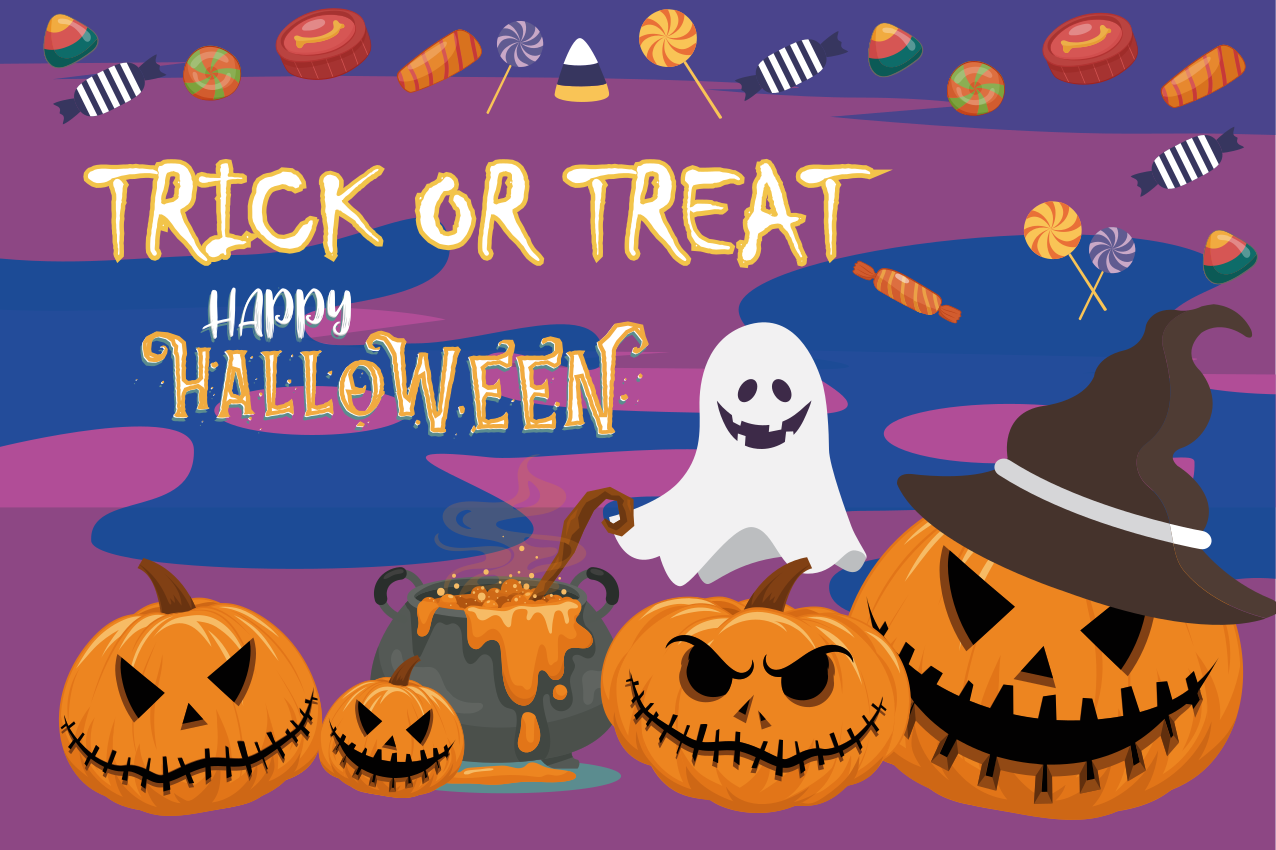 Halloween placemat trick treat tafel - TenStickers